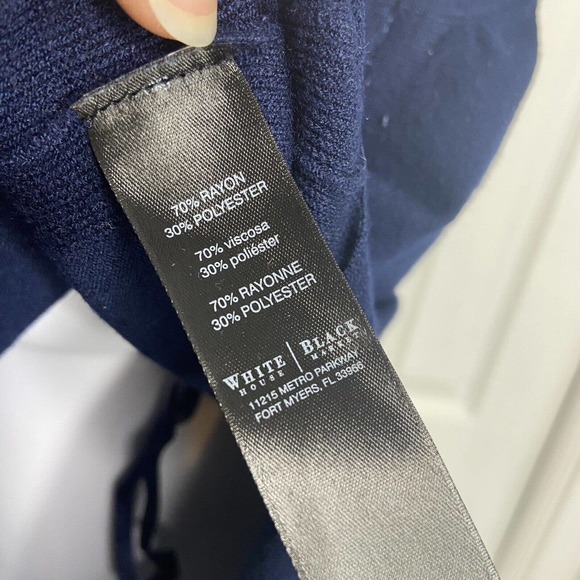 WHBM Sz Medium Textured Knit Sleeveless Sweater Tunic Side Slits Blue Geometric - Picture 9 of 13